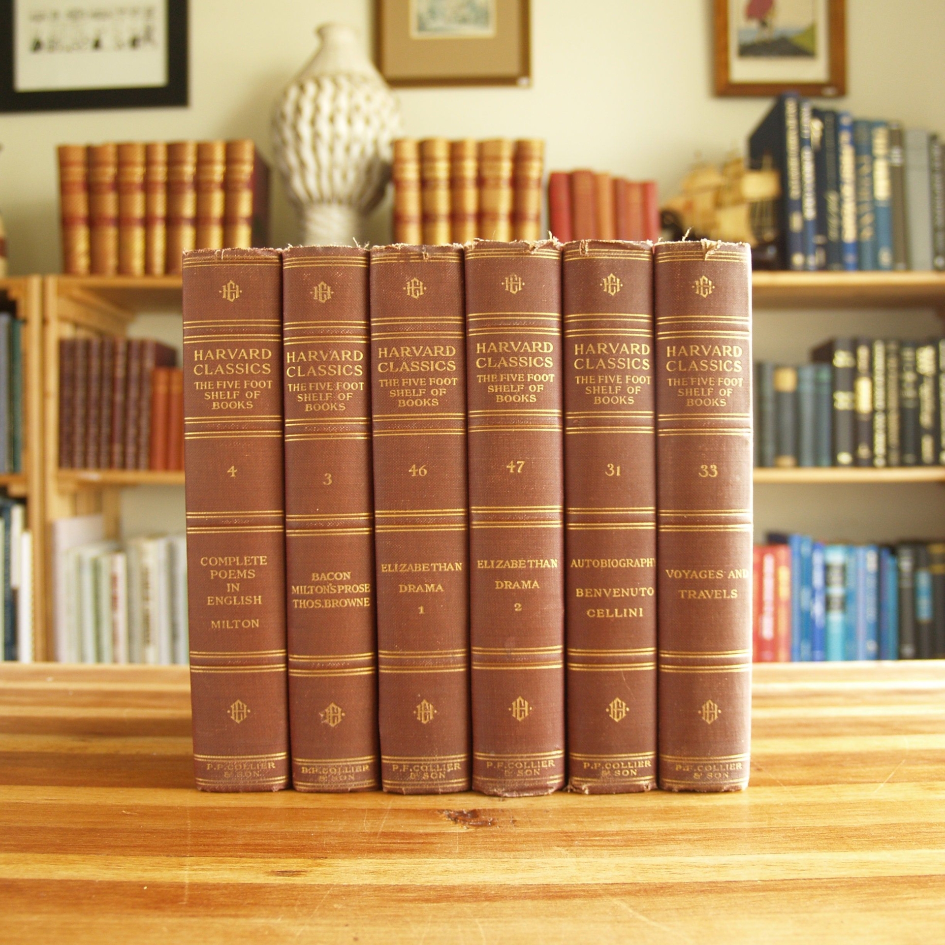 The Harvard Classics - antique collection of classic literature in six matched books - Free US Shipping