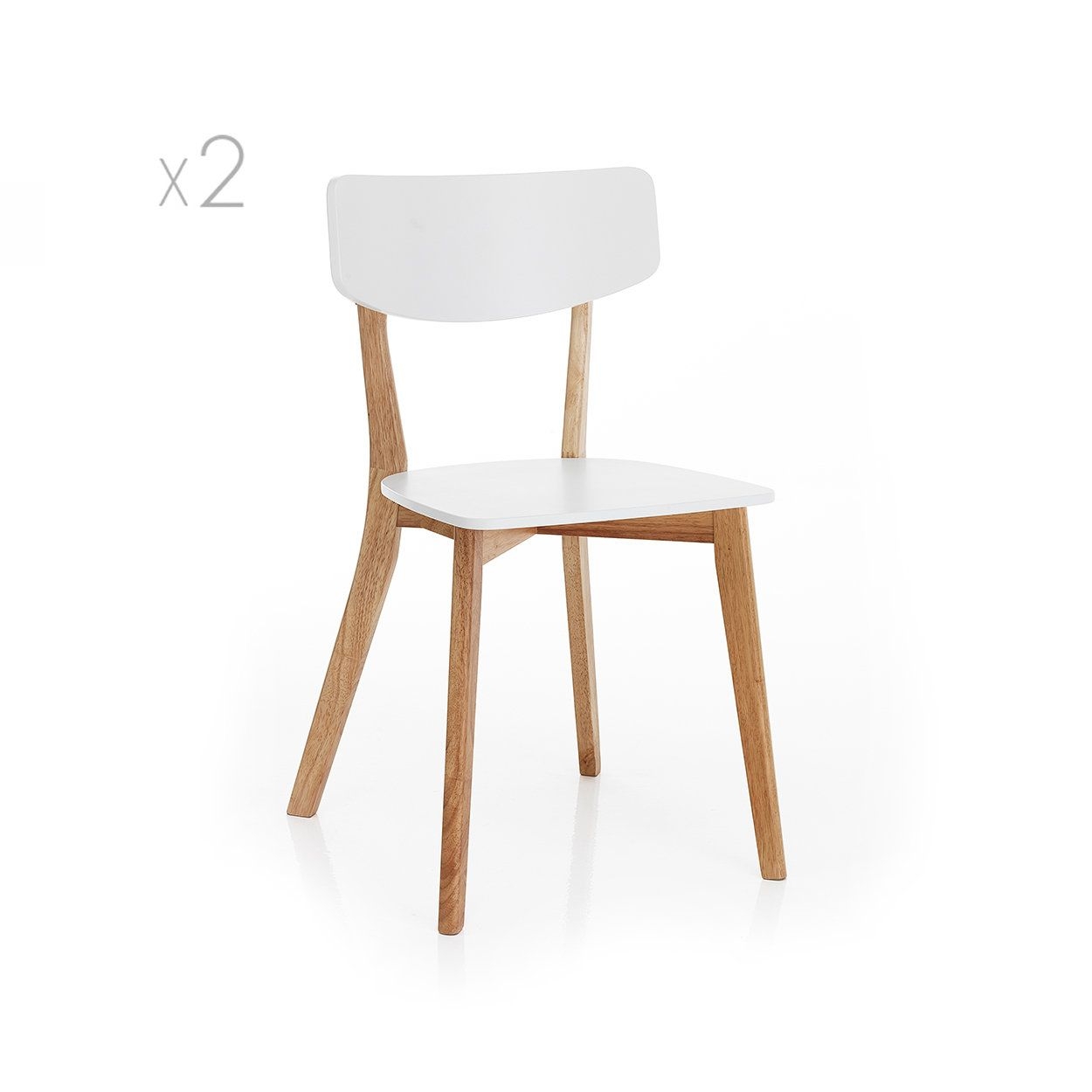 Tomasucci -  - Set da 2 Sedie Varm, Bianco Opaco/rovere