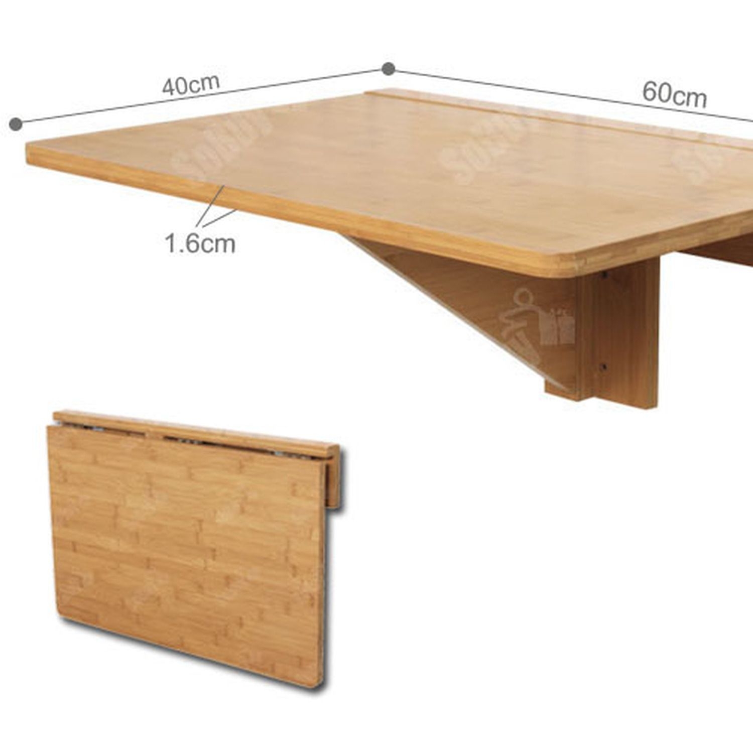 Wall-mounted Drop-leaf Table - Brown