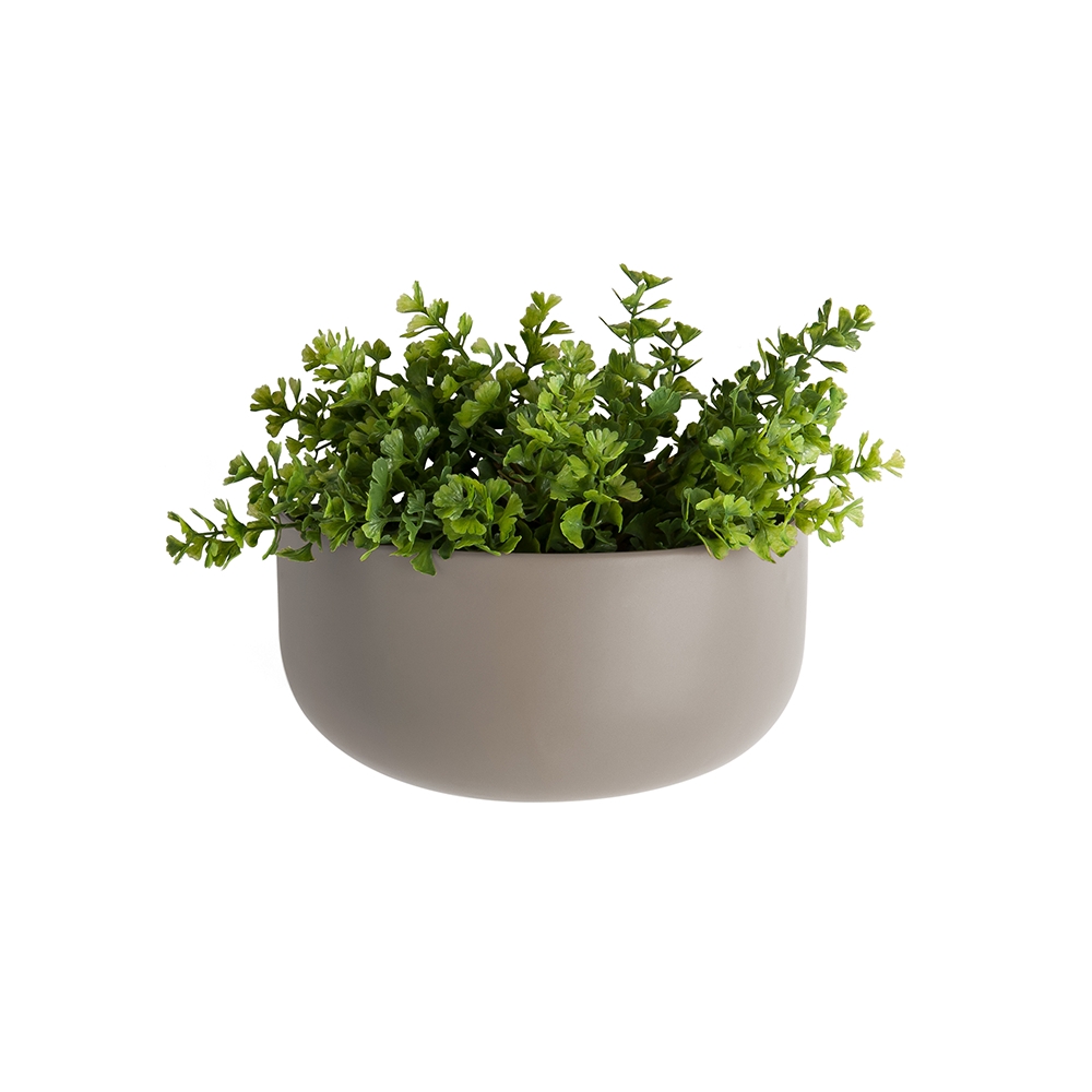 Wandtopf oval breit warmgrau
