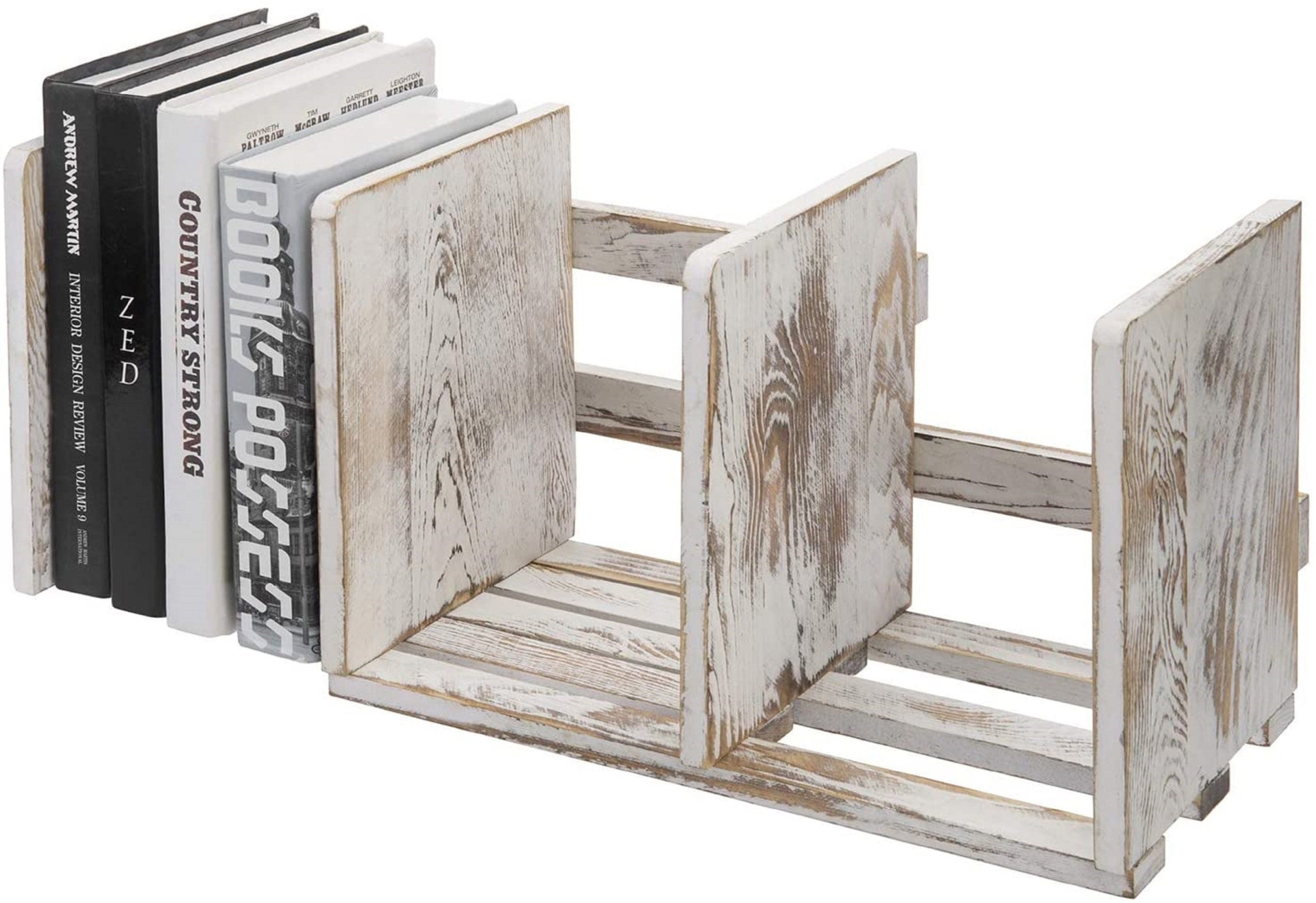Wood Desktop Bookshelf Adjustable Tabletop Book Holder Organizer Rack