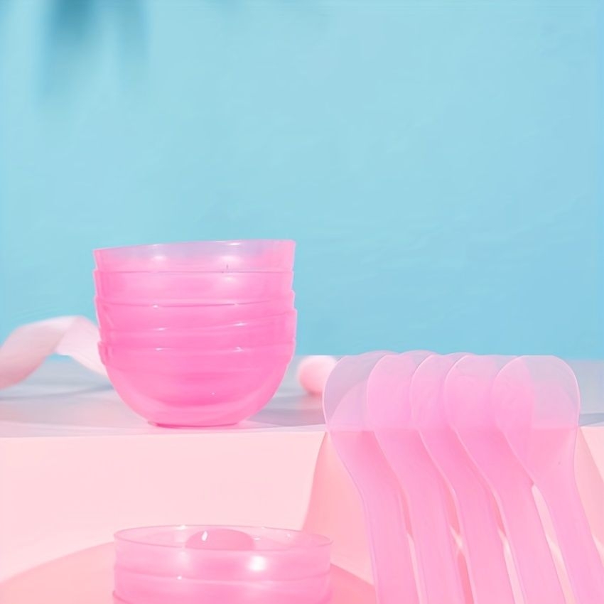 10pcs Facial Mask Mixing Bowl & Spatalu, Reusable Mixing Bowl & Stick Set, Suitable For Facial Mask, Mud Mask And Other Skin Care Products