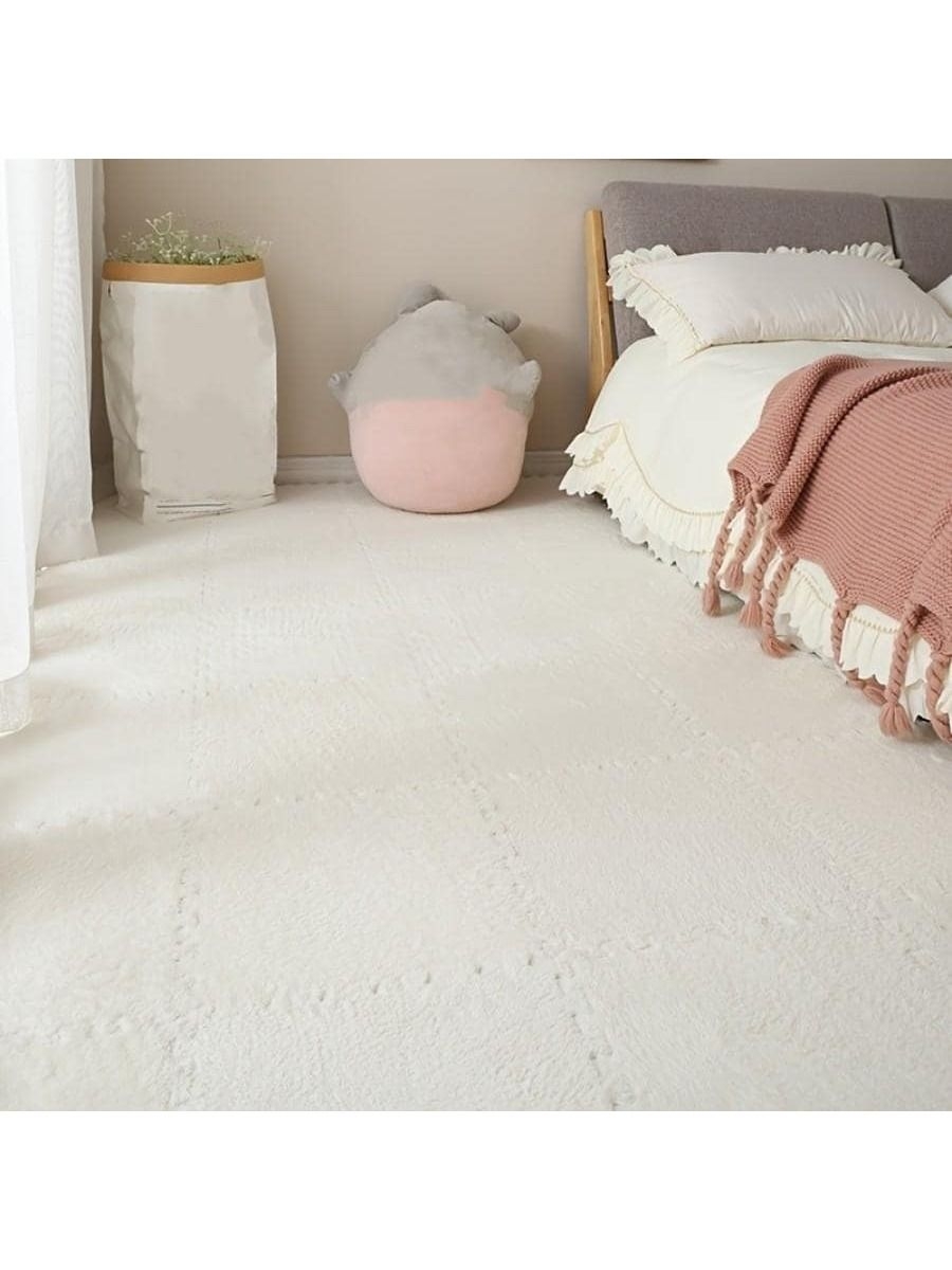 12pcs Solid Color Rug, Modern EVA Anti-slip Floor Carpet For Bedroom