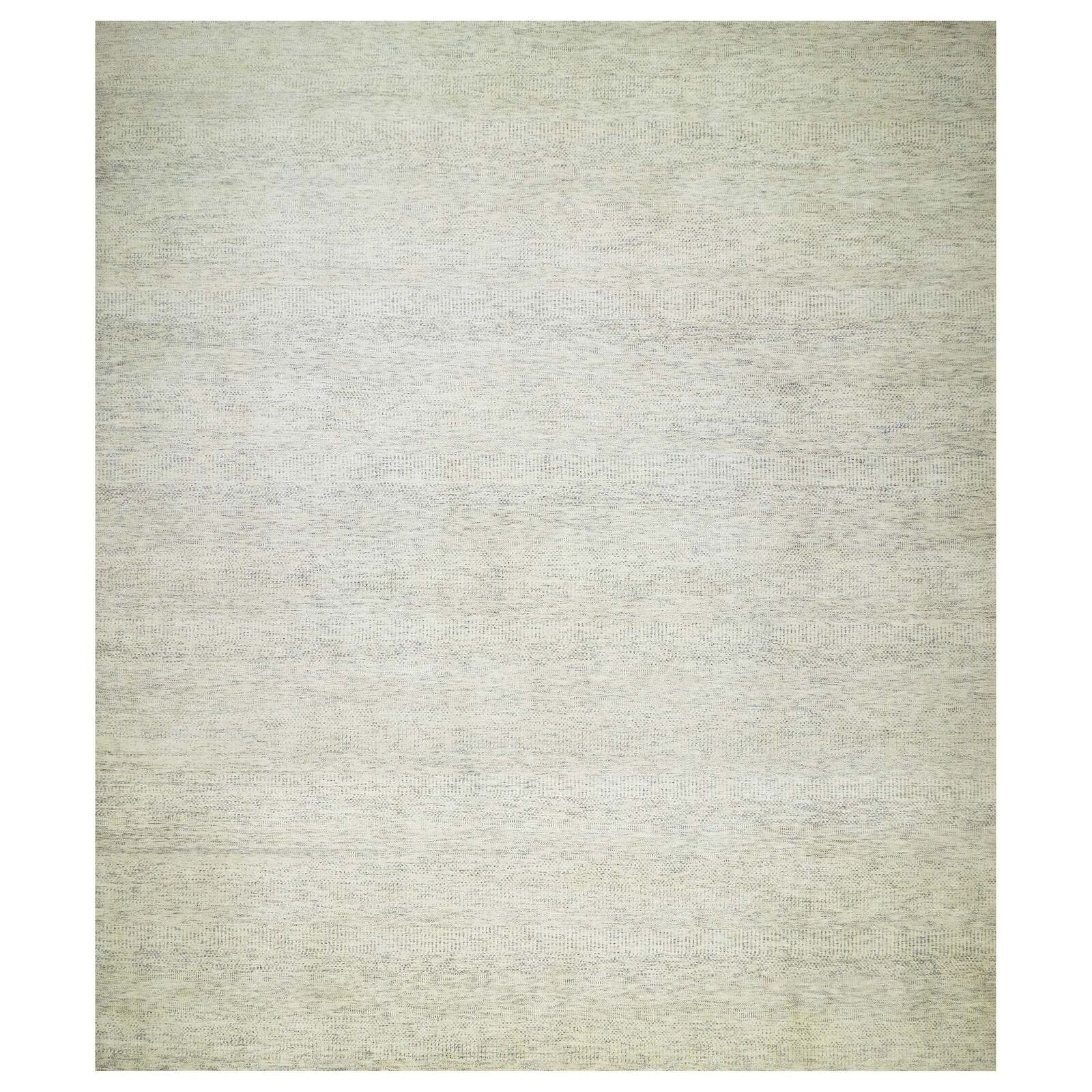 14'1"x16' Edgecomb Gray Modern Hand Knotted Grass Design Oversized Rug R79762