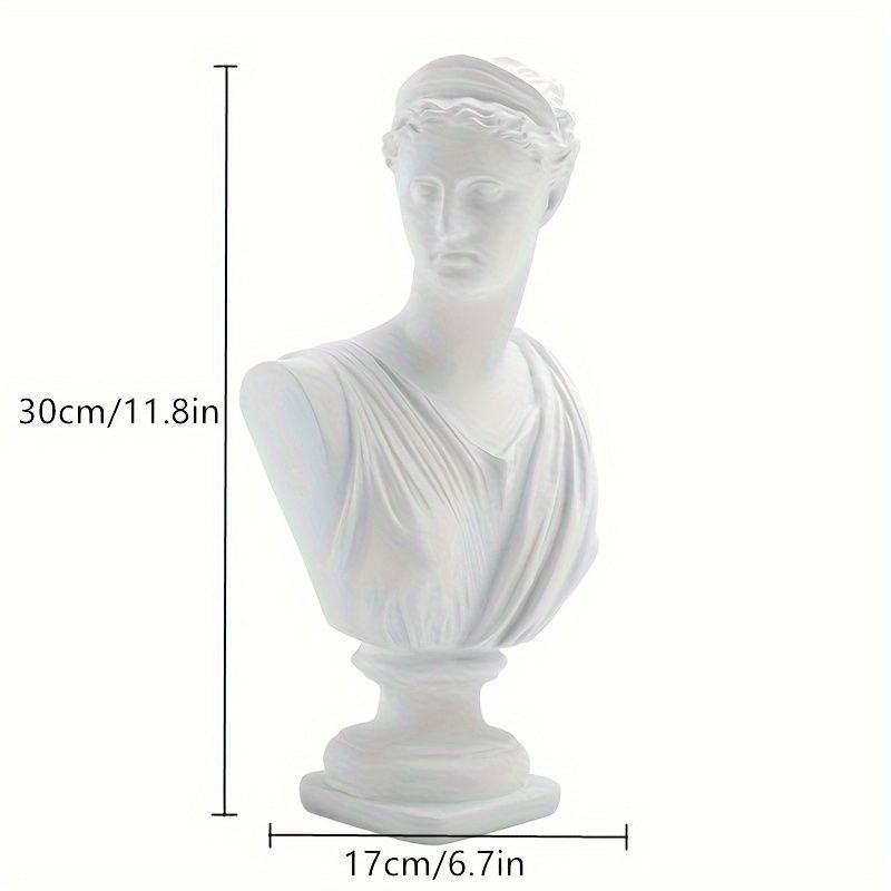 1pc Ancient Greek Mythology Apollo And Artemis Statue Sculpture - Nordic Living Room Artwork - Gypsum Replica - Wisdom Bust Statue - Resin Crafts