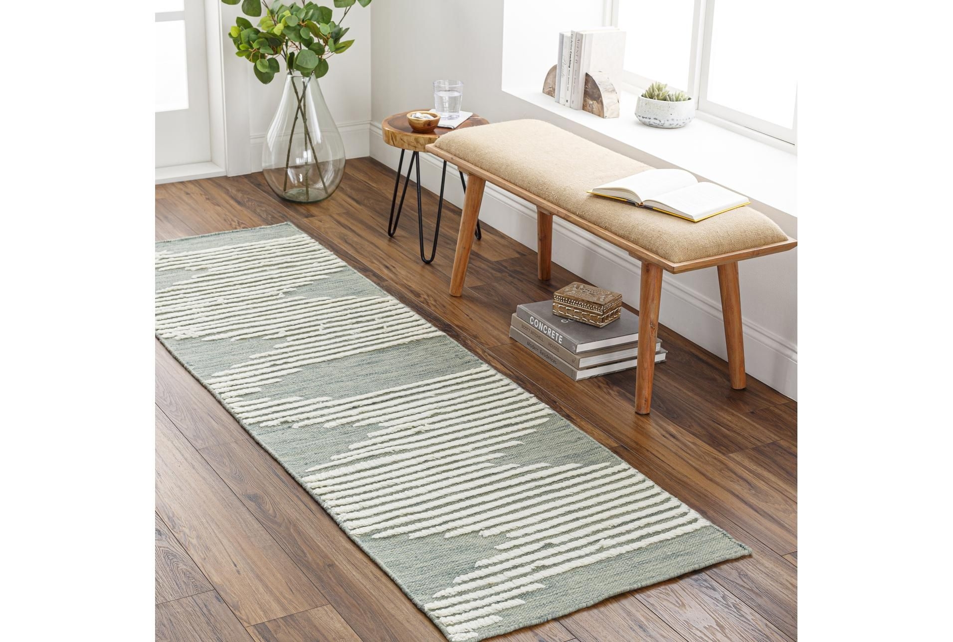 2'6"X8' Rug-Breckin Hand Woven Sage - Green - Geometric - $295