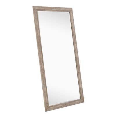 32 in. W x 66 in. H Natural Rustic Floor Mirror Rustic Full Length Rectangle Framed Full Length Mirror Farmhouse Mirror