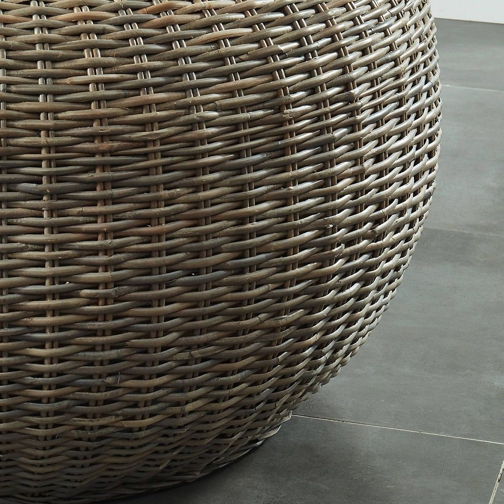 38" Callem Round Rattan Coffee Table Brown - HOMES: Inside + Out