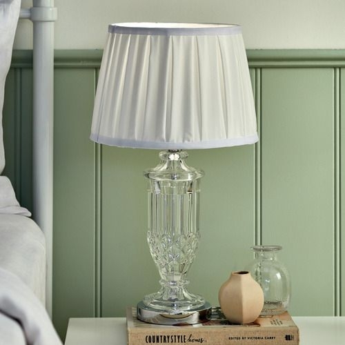 51cm Clair Glass Table Lamp Colour: White - Temple & Webster