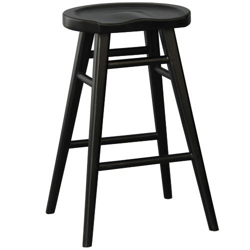 67cm Black Braga Mahogany Barstool  - Temple & Webster