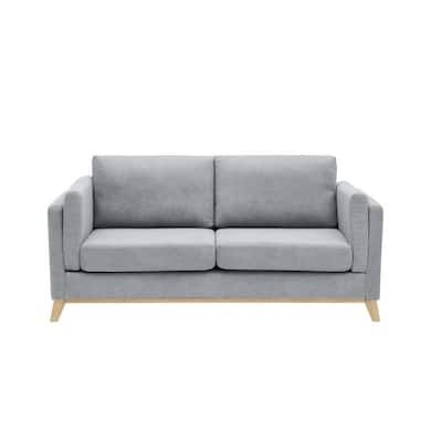 72.44 in. Grey Modern and Comfortable Chenille Fabric Sofa with Soft Cushion and Arm Loveseats