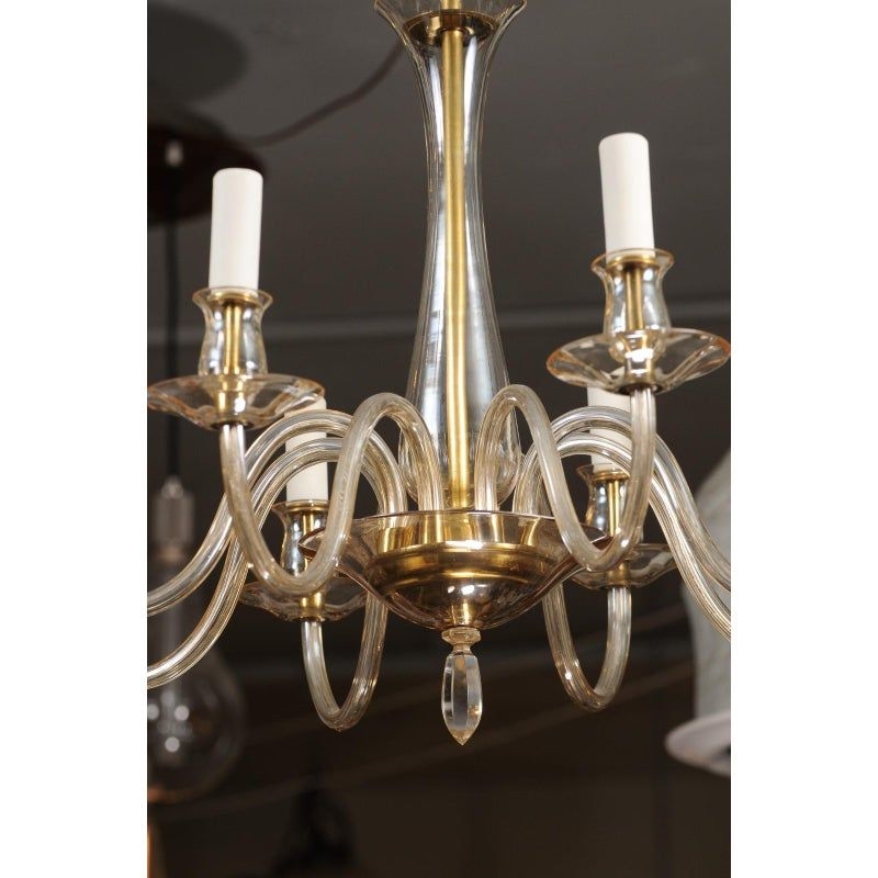 8-Light Venetian Glass Chandelier Circa 1960s