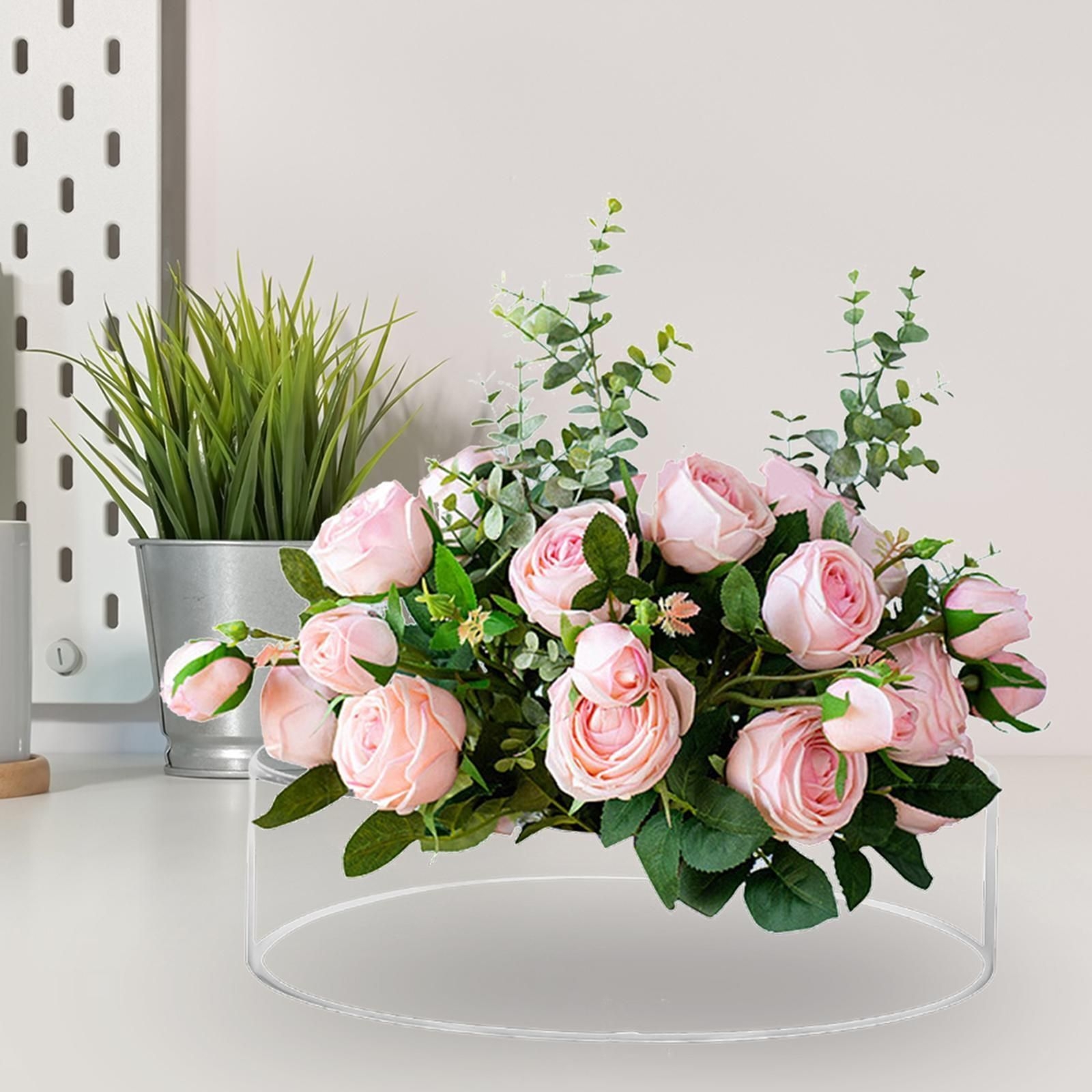 Acrylic Flower Vase 16 Holes Round Bud Vase For Desktop Bedroom