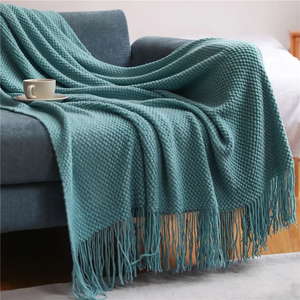 Afralia Knitted Pineapple Grid Throw Blanket - Nordic Sofa Blanket for Home Decor - 3 / 130x230cm