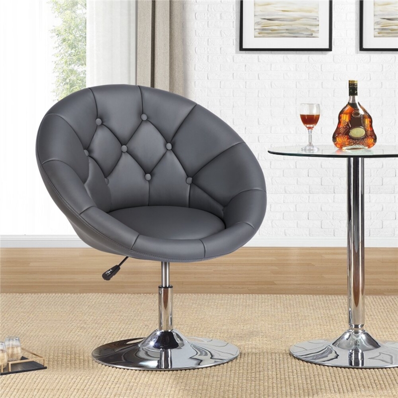 Aguiluz Faux Leather Swivel Accent Chair