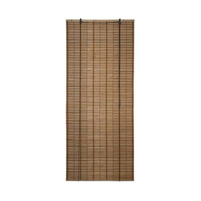 Aleko BBL32X72BR-UNB 32 x 72 in. Bamboo Midollino Wooden Roll Up Blinds Light Filtering Shades, Light Brown