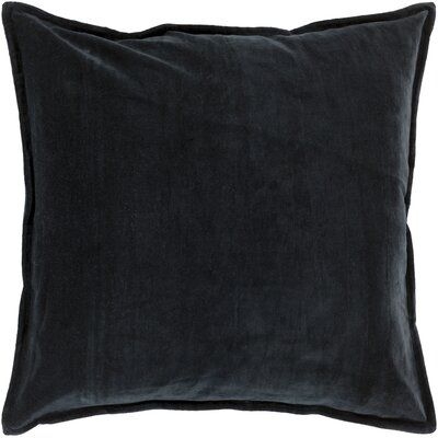 AllModern Edgar Square 100% Cotton Pillow in Black | Size 20.0 H x 20.0 W x 5.0 D in
