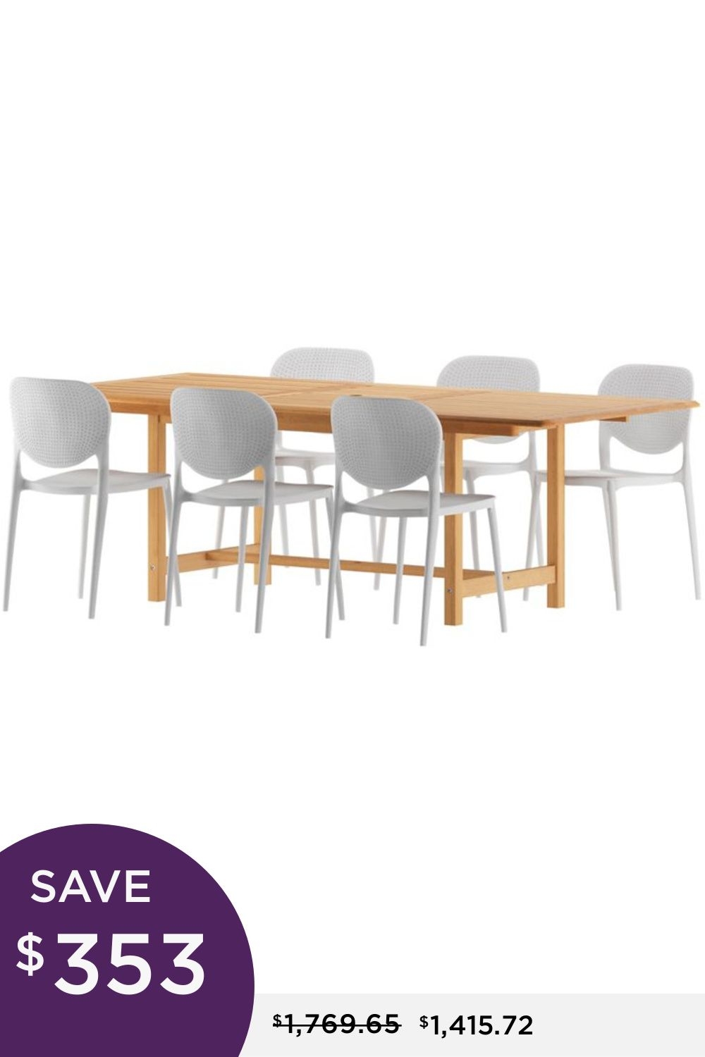 Amazonia Outdoor 7- pc. Teak Wood Dining Set