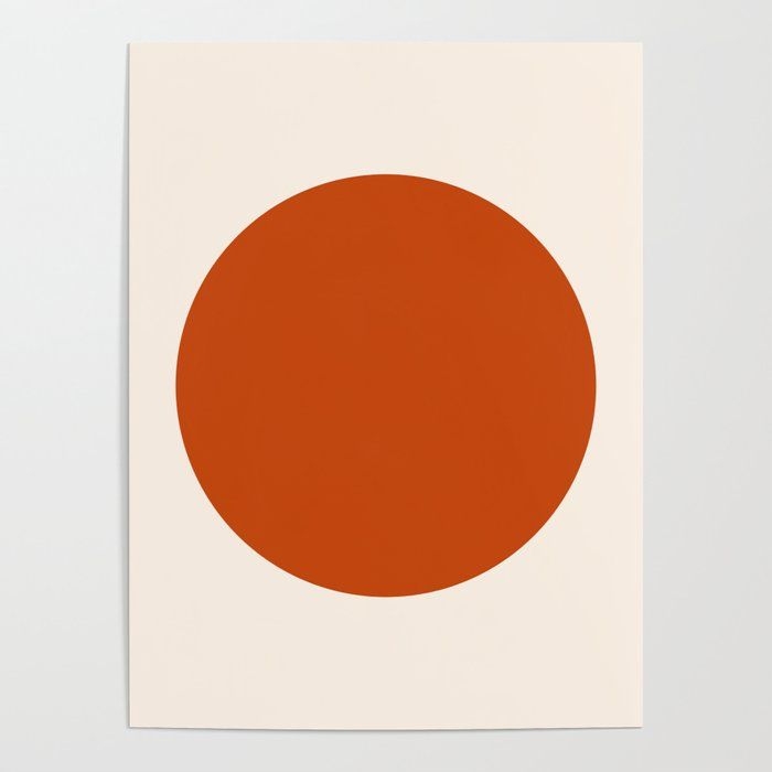 Art Poster | Burnt Orange Sun Dot On Cream by Kierkegaard Design Studio - 18" x 24" - Society6