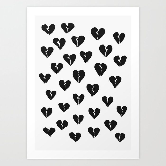 Art Print | Broken Heart Pattern by Georgiana Paraschiv - X-Small - Society6