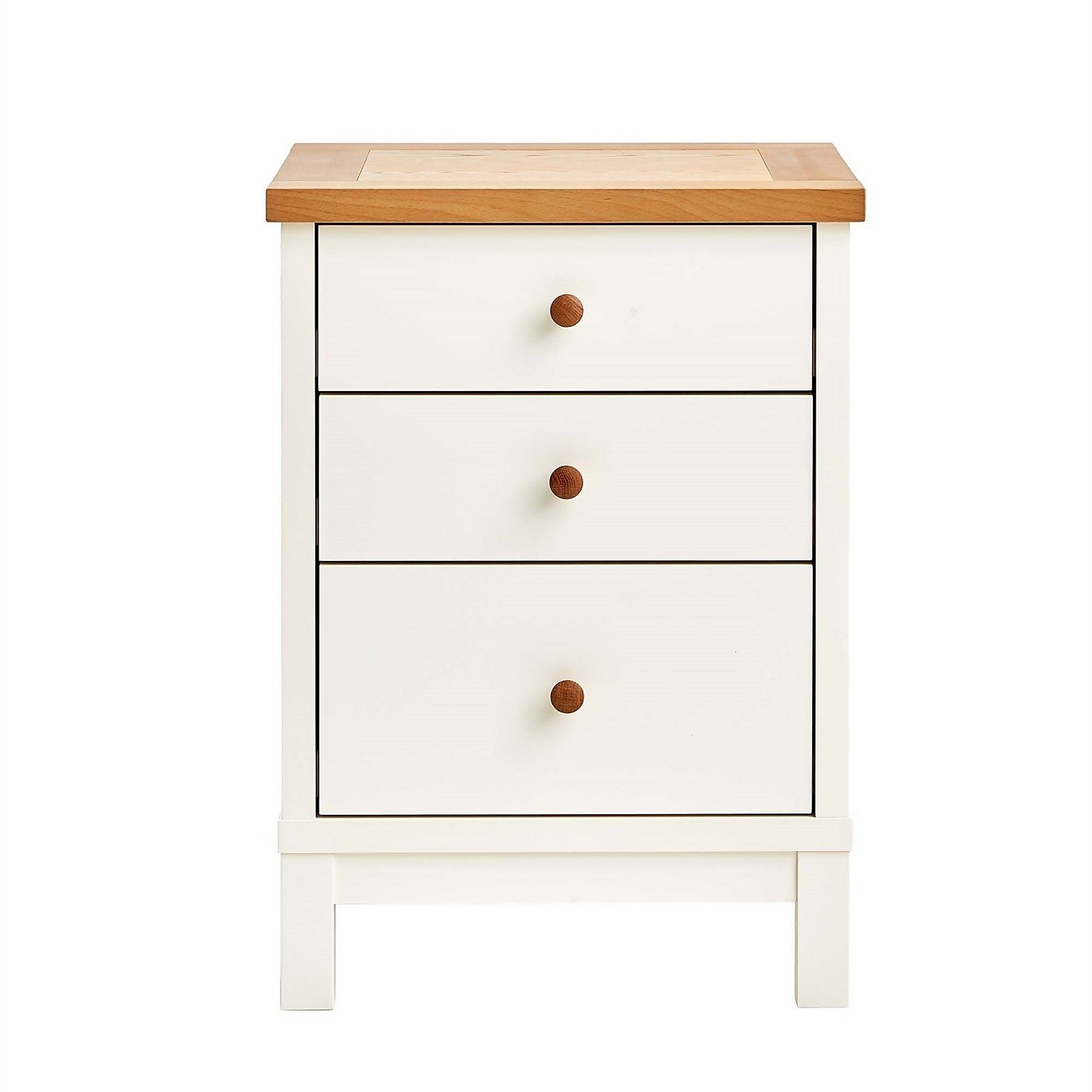 Atlanta 3 Drawer Nightstand - White & Oak
