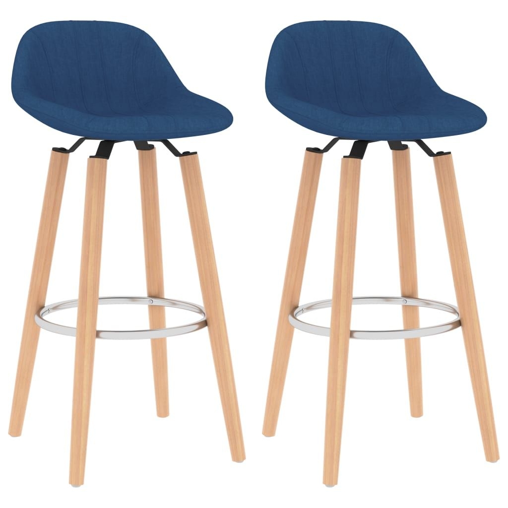 Barkrukken 2 st stof wijnrood - Blauw