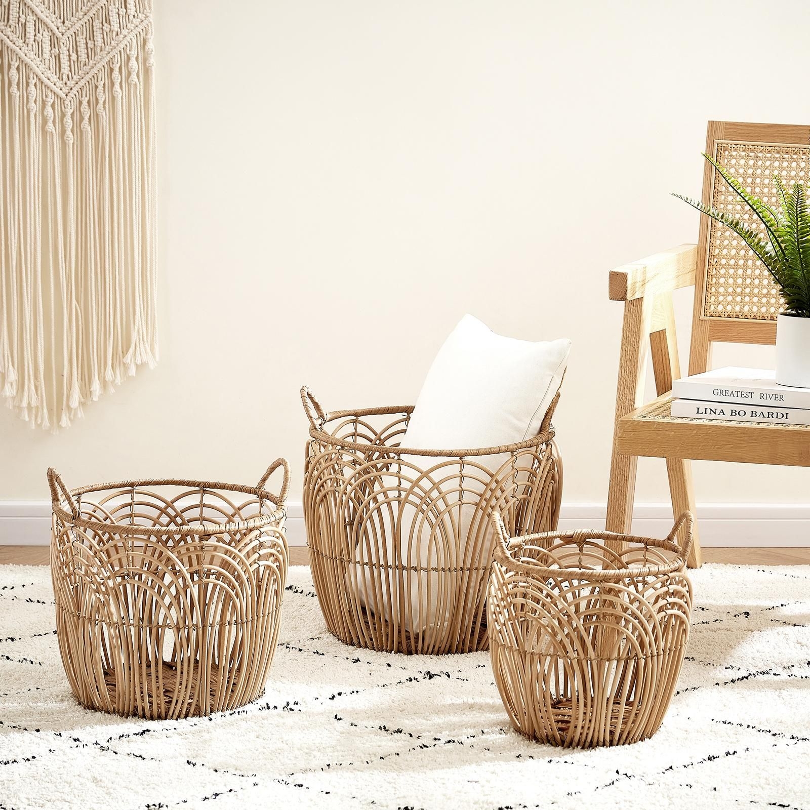 BAUM 3-Piece Wicker Weave Basket Set - Natural