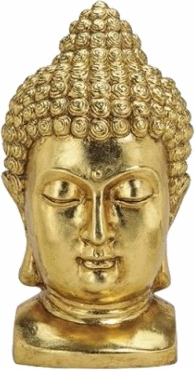 Beeld boeddha hoofd goud 47 cm