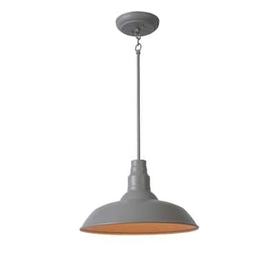 Bell Ridge 18 in. 1-Light Grey Outdoor Mini Pendant