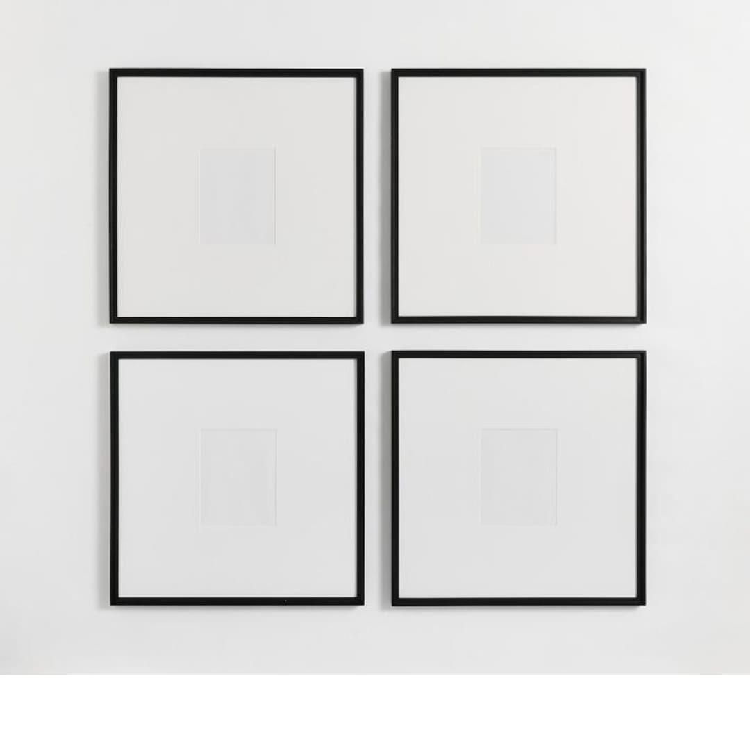 Beveled Wood Gallery Set of 4 25"x25" Overall, 8"x10" Insert - Black