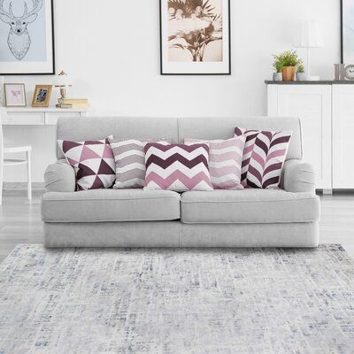 Blue 115 x 91 x 0.2 in Area Rug - 17 Stories Darlia Distressed Contemporary Abstract Modern Indoor Area Rug Polyester | 115 H x 91 W x 0.2 D in | Wayfair