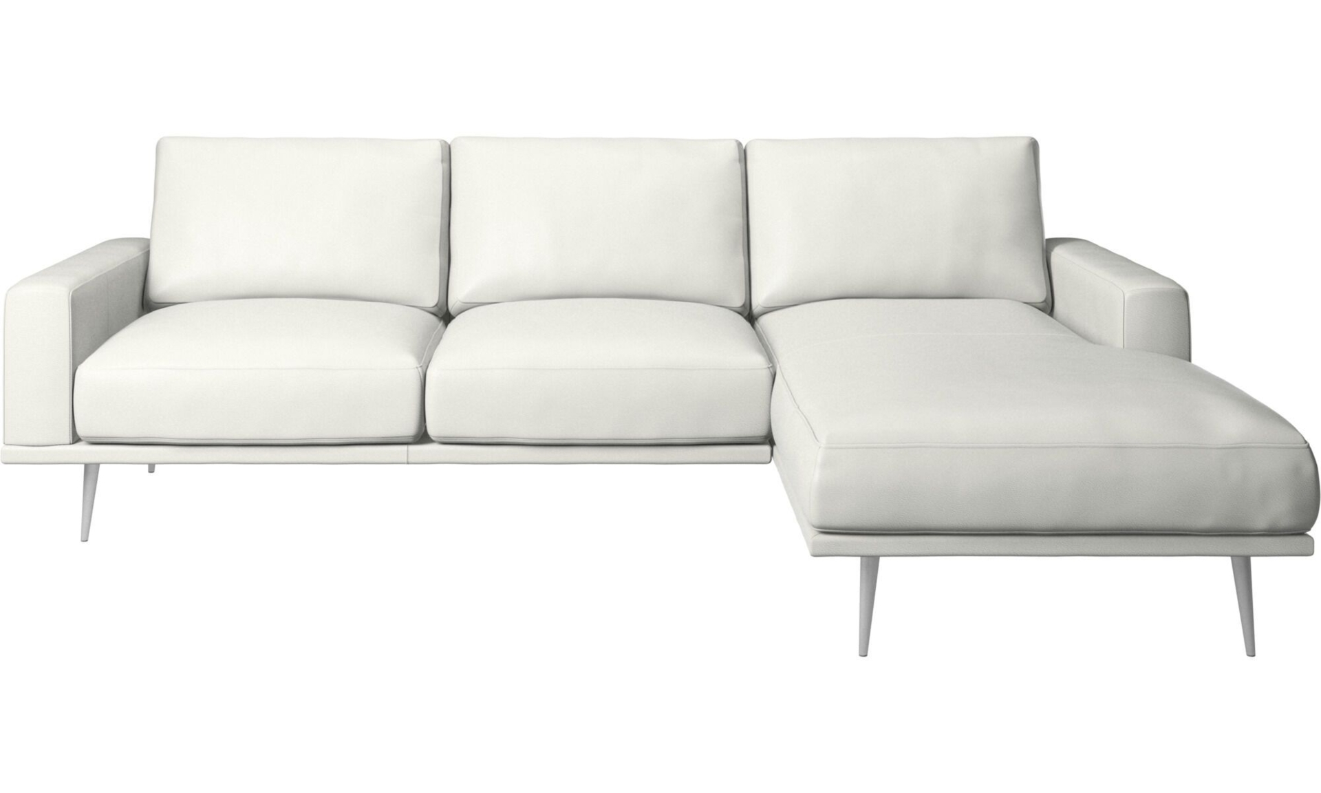 BoConcept Carlton Sofa mit Ruhemodul, wei leder/metall