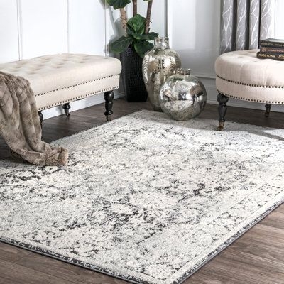 Bungalow Rose Kaylan Ivory Area Rug Polypropylene in White, Size 60.0 H x 89.0 W x 0.25 D in | Wayfair