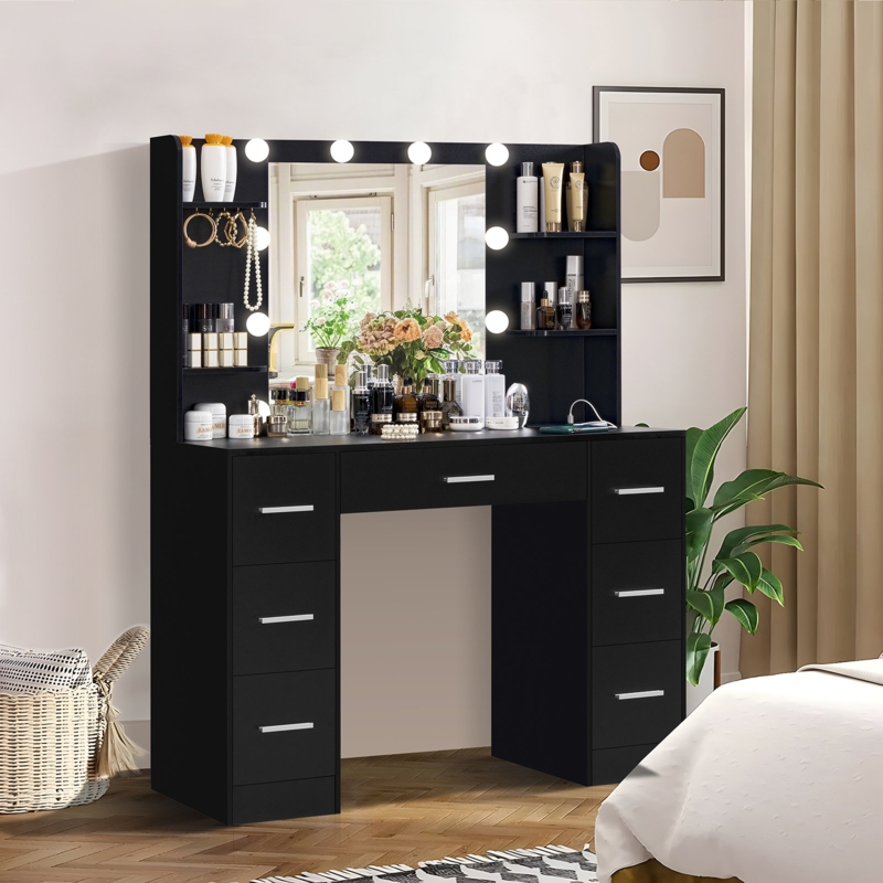 Camyla Large Vanity with LED Lights for Valentine's Day
