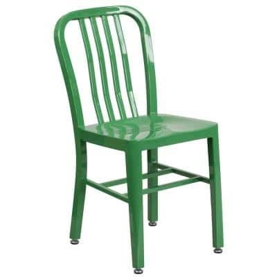 Carnegy Avenue Metal Outdoor Dining Chair in Green