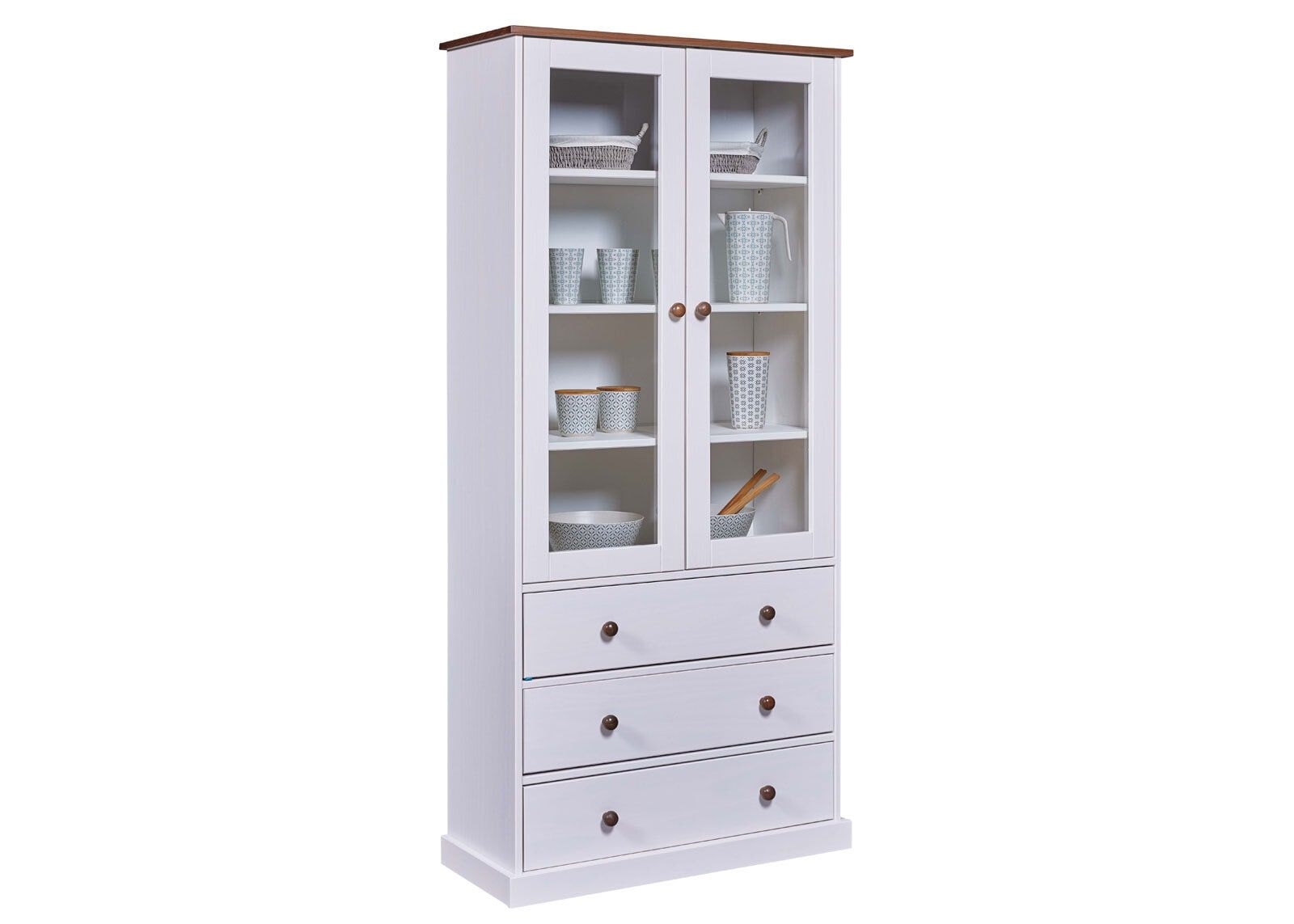 CASAVANTI Vitrine Jacob wei Massivholz