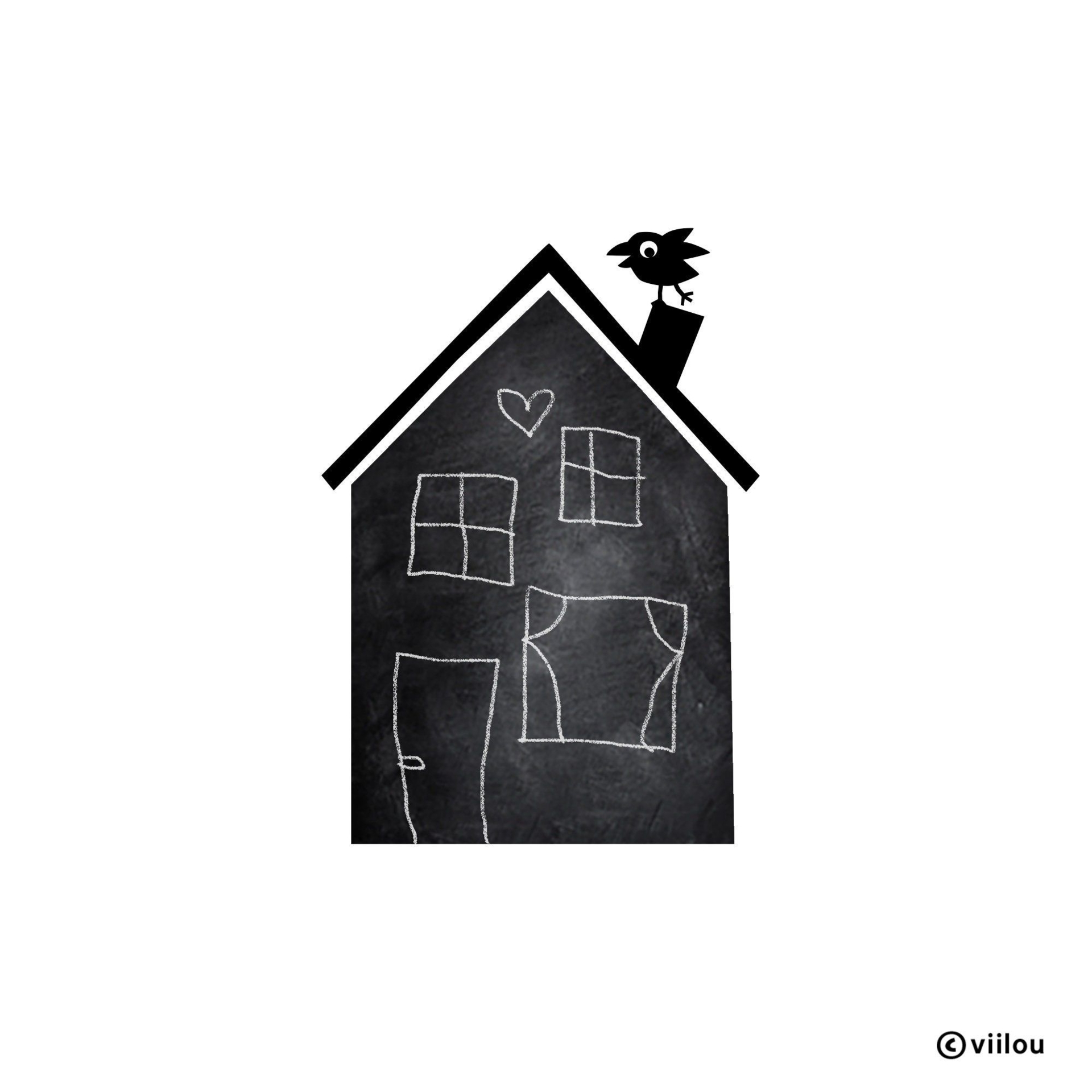 chalkboard HOUSE wall sticker chalk boards nursery wall decals children blackboards stickers birds wall tattoos baby room decor diy