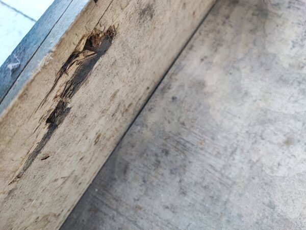Coffre malle en bois brut