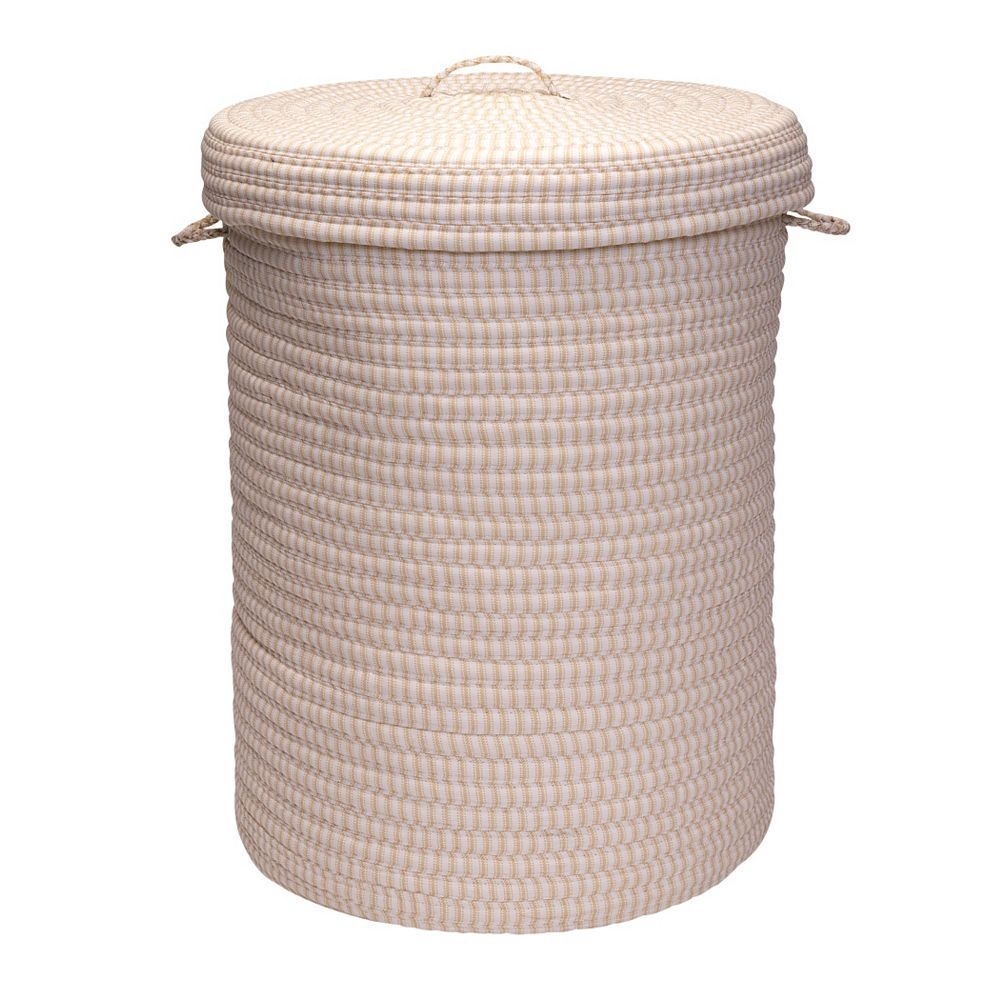Colonial Mills Fabric Ticking 16" x 24" Laundry Hamper, Beig/Green