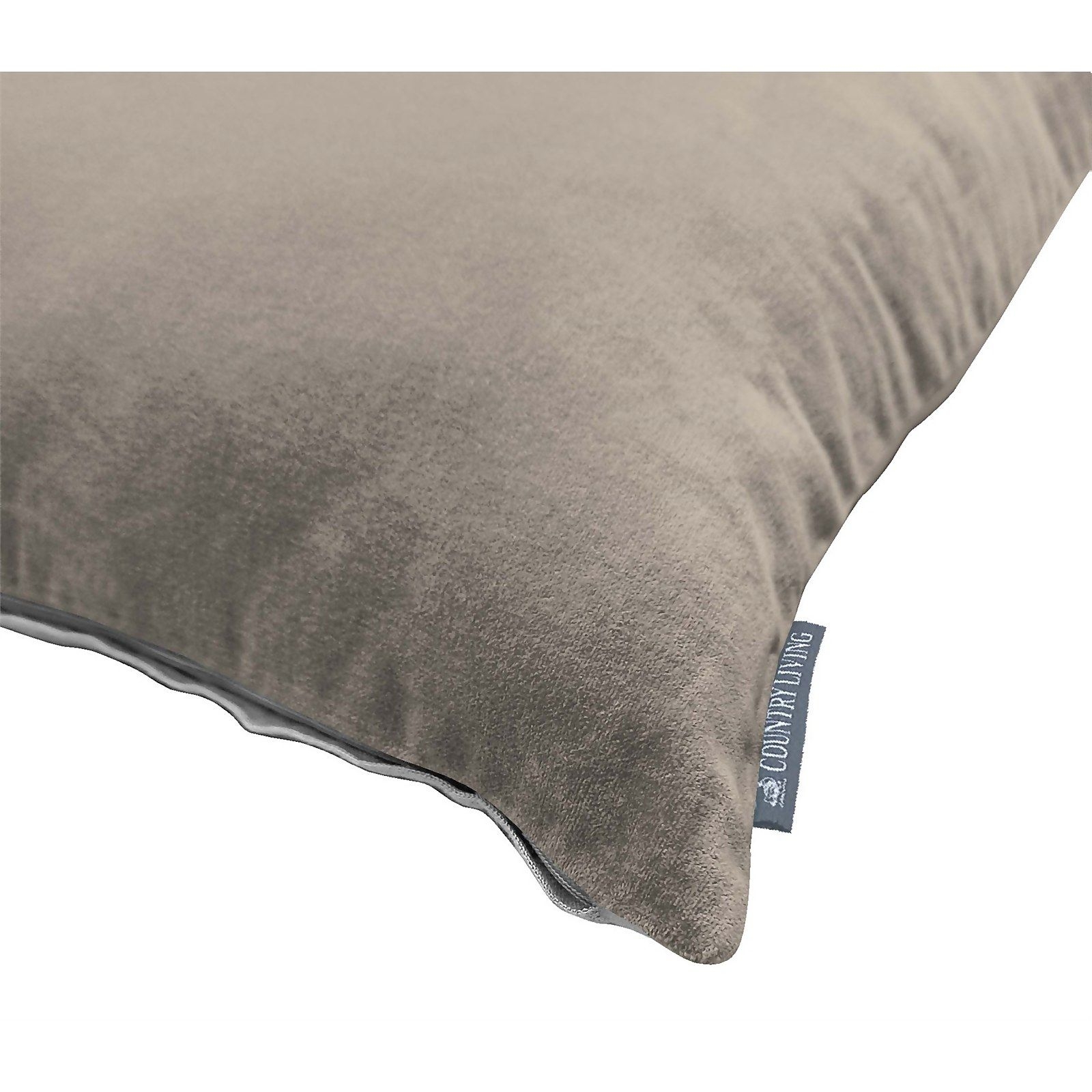 Country Living Velvet Linen Cushion - 45x45cm - Latte Natural