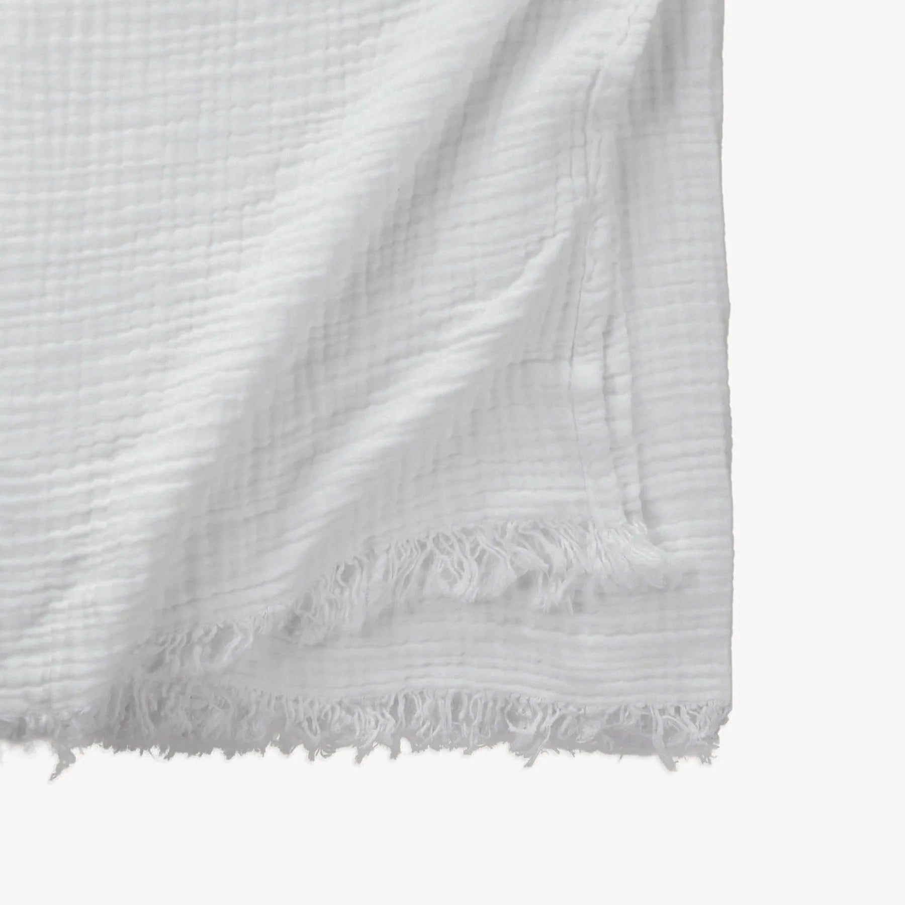 Crinkle Bed Cover - King - White - White
