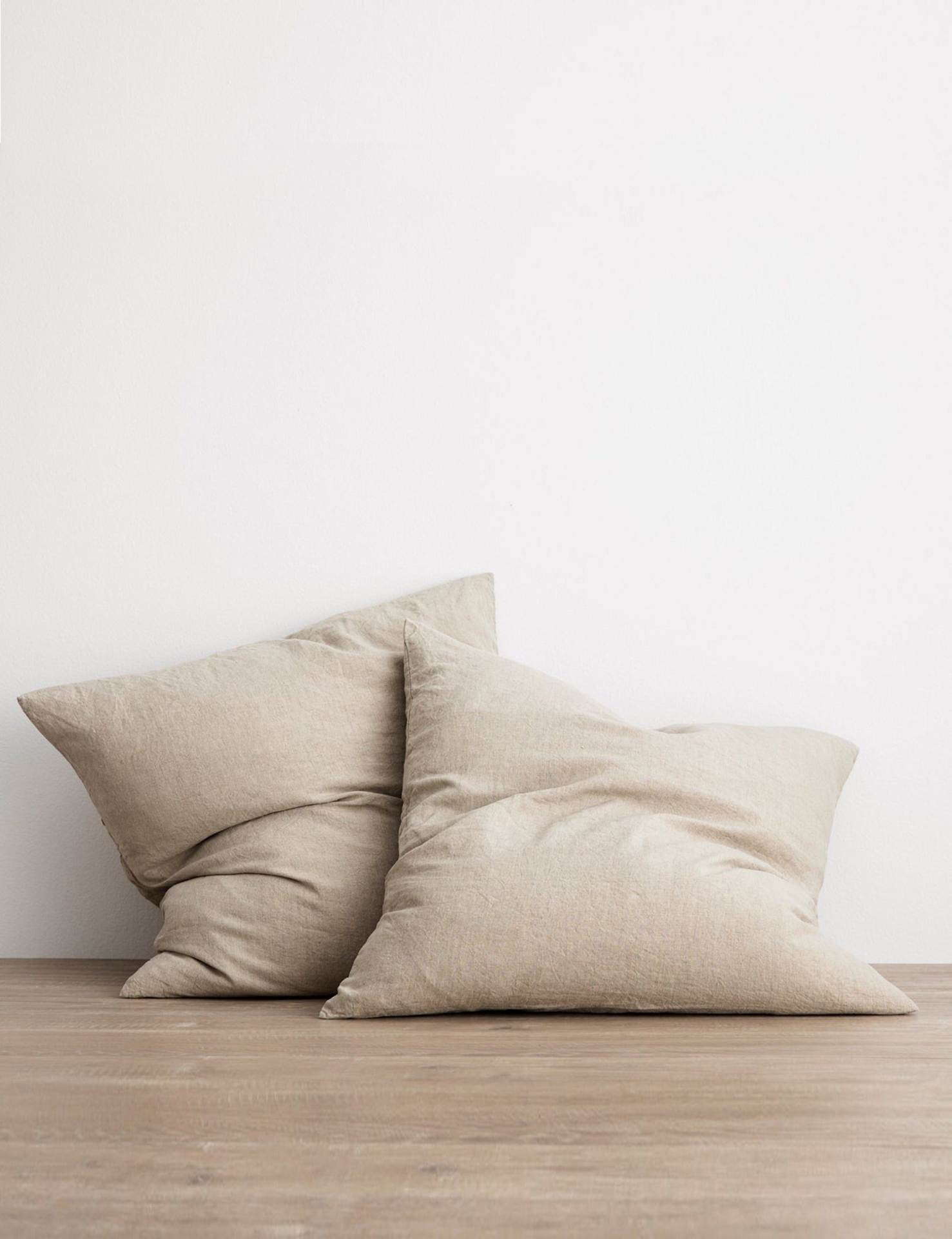 Cultiver Linen Euro Sham Bedding, Pillowcase (Set of 2), Natural