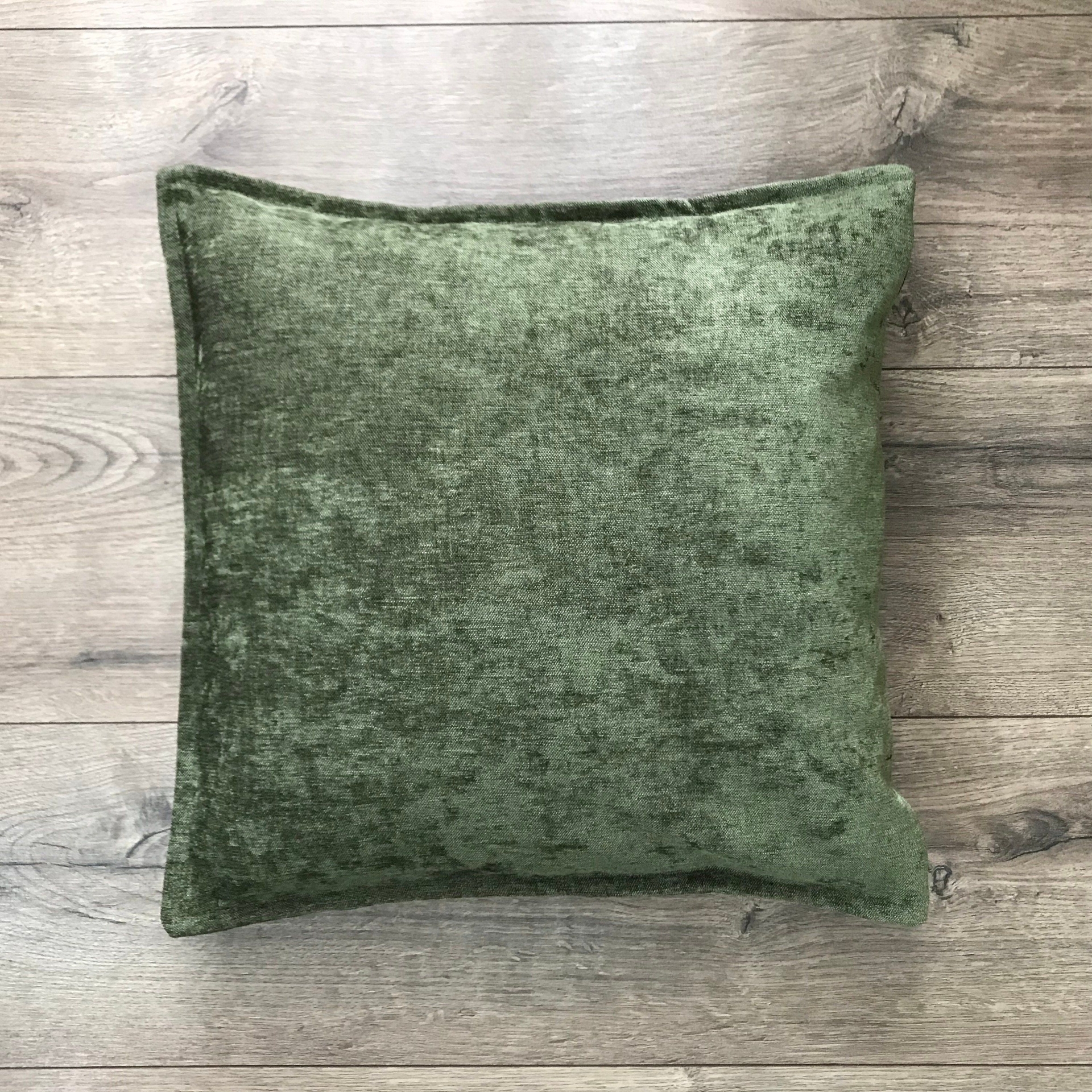 Dark Moss Green Pillow Cover, Green Chenille  Pillow, 22x22 green pillow