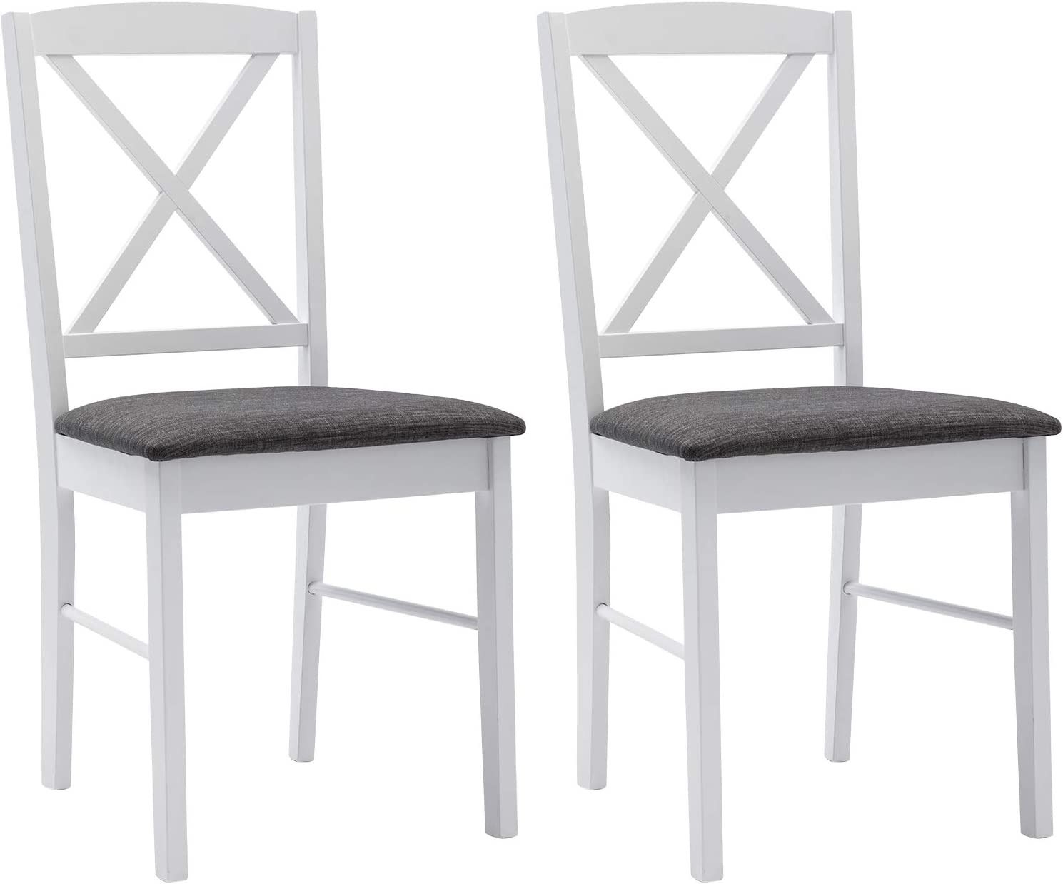 Dining Chairs Set Of 2 Wood Dining Room Chair With Cross Back, Kitchen Room Chai
