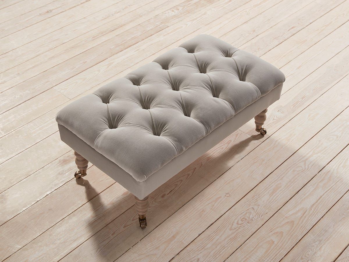 Domme Ottoman  Soft Blush Herringbone