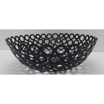 Ebern Designs Hickmon Metal Round Contemporary Decorative Bowl Metal / Wire in Black | 3.75 H x 11.5 W x 11.5 D in | Wayfair