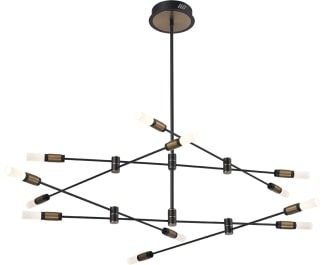 Eurofase  Albany Chandelier, 12-Light LED 30 Total Watts, Deep Black/Brass