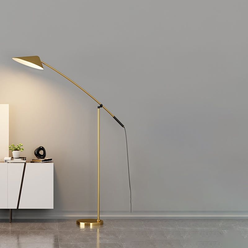 Floor Light Minimalist Style Fabric Shaded Floor Lamp for Living Room - Black / Wide Flare