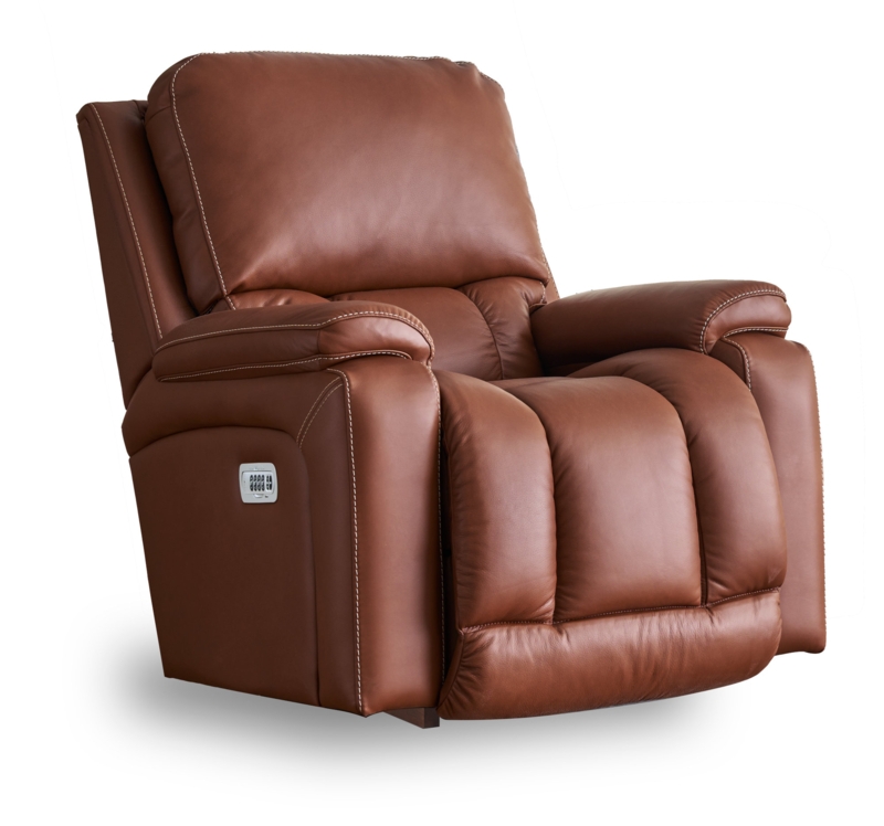 Greyson Leather Match Power Rocking Recliner with Power Headrest and Lumbar