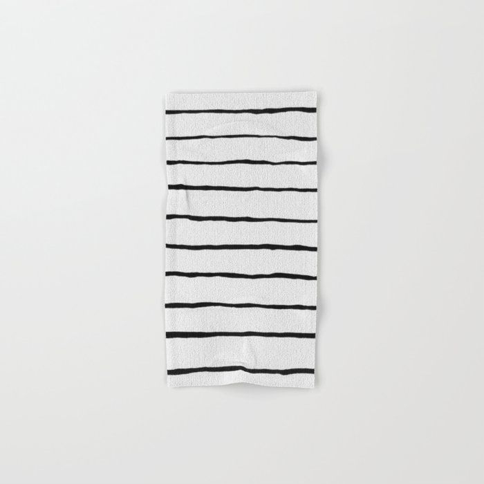 Hand Towel | Black Stripes by Georgiana Paraschiv - Hand Towel - Society6